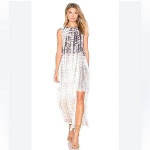 Young Fabulous & Broke Amara White and Taupe Tie-Dye White Earthquake Wash Dress